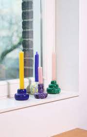 Crestview collection newport pillar candle holders set of 2. Klevering Yellow Turquoise Candle Stick Blue Yellow Made In Design Uk