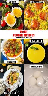 Simmering is a food preparation technique by which foods are cooked in hot liquids kept just below the boiling point of water and above poaching . Types Of Cooking Methods To Make You A Better Cook Easy And Delish