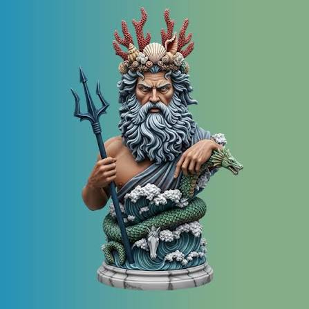 🏛️ Poseidon Hearth & Home Statue – Greek Mythology Deity 3D Print –  Digital Download – Printable Sculpture・ STL File for 3D printing・Cults