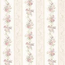 Vintage Rose Englische Landhaus Satintapeten Blumen Streifen Polosatyj Oboi Vintazhnye Rozy Vinilovye Oboi