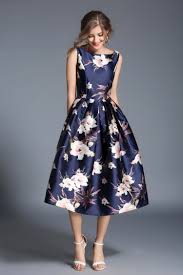 Party A Line Boat Neck Sleeveless Floral A Line Midi Dress Vintage Midi Dresses Designer Dresses Floral Dress Design