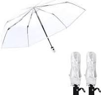 MODANU 2 Pcs Foldable Clear Umbrella Transparent Wedding Umbrella Compact  Folding Umbrellas for Rain Manual Open and Close Portable Umbrella for ...