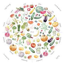 Seasonal Fruits Vegetables Art Print In Season Produce Food Art Fruit In Season