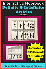 Spanish Definite Indefinite Articles Interactive Notebook Activities Interactive Notebooks Interactive Notebook Activities Definite And Indefinite Articles