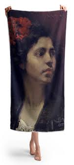 Spanish Girl Beach Towel by William Merritt Chase