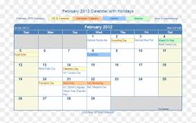 February 2012 calendar with holidays and celebrations of united states. Print Friendly February 2012 Us Calendar For Printing 2014 Calendar With Holidays Hd Png Download 728x458 2810143 Pngfind