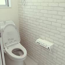 バス トイレ アクセントクロス lixil マイホーム建築中 ホワイトインテリア などのインテリア実例 2016 01 21 19 34 02 roomclip ルームクリップ トイレ アクセントクロス トイレ 西海岸 インテリア トイレ