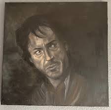 Original Oil Painting of Robert Downey Jr.—“holmes' Palette of Perception” 