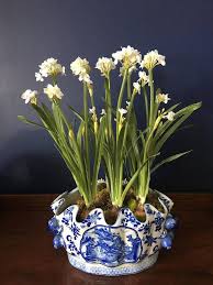 Fine Silk Floral Arrangement Faux Paperwhite Narcissus In Blue Silk Floral Arrangements Floral Arrangements Flower Arrangements