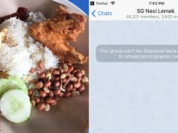 At left, screenshot of the sg nasi lemak telegram channel. Nasi Lemak Was S Poreans Most Searched Food In 2020 It Probably Wasn T Due To The Actual Thing