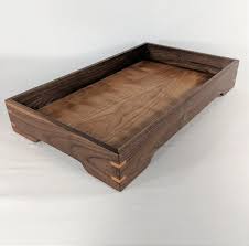 Wood Serving Tray With Handles Etsy In 2021 Serving Tray Wood Serving Trays With Handles Handmade Wood Furniture