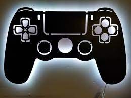 playstation 4 game controller backlit sign wall art video game art game room decor ps1 psx ps2 ps3 ps4 rgb color changing led w remote game room decor color changing led