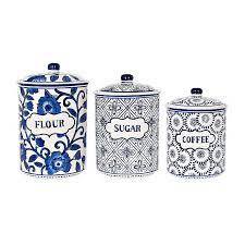 Improved design and reduced price! Blue And White Antique Canisters Set Of 3 Kirklands