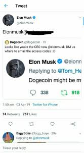 The tech billionaire even went as far as updating his twitter bio with the title former ceo of dogecoin. musk's twitter antics come as the dominant. Did Elon Musk Tweet His Personal Email Id Here S What Happened