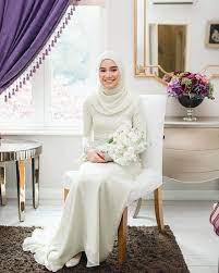 Baju Nikah Putih Simple Minimalist Nikah Dress Muslimah Wedding Dress Muslimah Wedding