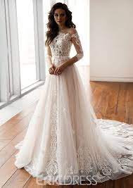 Ericdress Lace A Line 3 4 Length Sleeves Church Wedding Dress 2020 17968200 Ericdress Com Wedding Dresses Dream Wedding Dresses A Line Wedding Dress