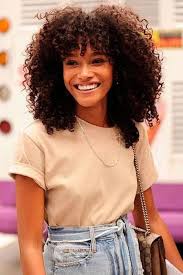 (1) in this post, we will know how to do pore and protein testing, and also the scalp, so we will know what to use for our hair from products 💚 protein 👇👇 we will take a noodle that will be completely clean, there is no. Proof That Curly Hair Girls Can Wear Bangs Too Curly Girl Hairstyles Curly Hair Styles Curly Hair Styles Naturally