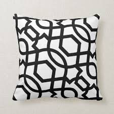Black And White Geometric Lumbar Pillow Black White Trellis Print Throw Pillow Zazzle Com White Trellis Throw Pillows Pillows