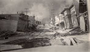 San Francisco Earthquake And Fire 1906 Sink Hole Looking North Along Valencia Street Sink Hole In Foreground And Su San Francisco Earthquake Earthquake San