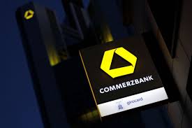 A company logo is pictured at the headquarters of germany's commerzbank. Commerzbank Says Profit Target Is At Risk As Economy Worsens Bloomberg