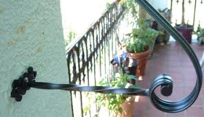 Handrails & handrailings for stairs, steps, & other locations: 1 To 2 Step Wrought Iron Wall Mount Grab Hand Rail Step Rail The Ironsmith