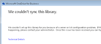Onedrive For Business Couldn T Sync Library