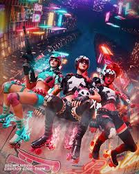 This one features a pair of roller skates and sports clothes as well as mag pouches and tons of shotgun. Edzmplays On Instagram Derby Dynamo Chill Vibes Tonite Tag If Reposting Or Sharing Fortnite Gamer Pics Gaming Wallpapers Best Gaming Wallpapers