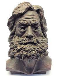 Signed Original Miriam Plaster Bust Sculpture Long Haired Bearded Man Art |  eBay