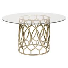 Oriana Modern Classic Gold Pedestal Glass Dining Table Round Dining Table Glass Round Dining Table Round Dining Table Furniture