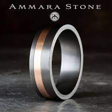7mm Tantalum Men S Wedding Band With A 14k Rose Gold Accent With A Satin Finish 0125r7010ta Be Mens Diamond Wedding Bands Mens Wedding Bands Wedding Rings