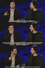 Oscar Issac On His First Scene With Adam Driver On Star Wars The Force Awakens Set Star Wars Cast Star Wars Rebels Star Wars Art
