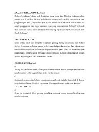 Dalam correct english, jt baker mengatakan ungkapan 'kesalahan tata bahasa' terdengar, dan, dalam arti tertentu, bersifat. Analisis Kesalahan Bahasa