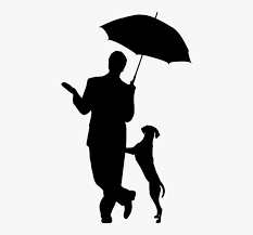 Person with umbrella silhouette vector, clipart images, pictures. Silhouette Dog Umbrella Man Pet Friendship Care Silhouette Man With Umbrella Hd Png Download Transparent Png Image Pngitem