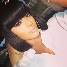 Long bob type human hair wavy wig 120% density 14 inches. 15 Bobs For Black Girls Bob Haircut And Hairstyle Ideas Bob Hairstyles Human Hair Wigs Wigs With Bangs