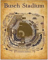 Busch Stadium Seating Chart 11x14 Unframed Art Print Great Sports Bar Decor And Gift Under 15 For Baseball Fans