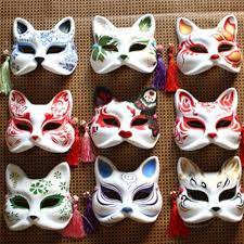 maboobie itmhalf face fox hand painted kitsune paper halloween costume carnival party mask 5 kitsune mask kitsune japanese fox mask