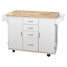 cottage country wood top kitchen cart