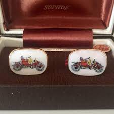 Vintage Car Cufflinks Enamel Cufflinks Sophos Cufflinks Etsy Vintage Cufflinks Gem Shop Jewelry Gift Box