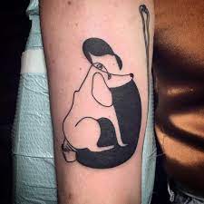 See more ideas about boxer tattoo, dog tattoos, dog tattoo. Abstract Woman And Dog Silhouette Tattoo Tattoogrid Net