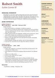 Dependable on time and focus. Letter Carrier Resume Samples Qwikresume