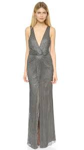 Parker Parker Black Monarch Silk Gown Grey Evening Dresses Silk Evening Gown Parker Black