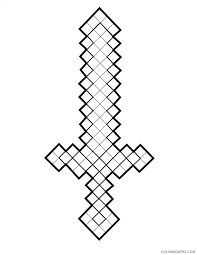 Skeleton and arrow from minecraft game coloring page. Minecraft Sword Coloring Pages To Print Coloring4free Coloring4free Com