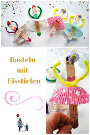 Basteln Mit Eisstielen Eine Ballerina Girlande Furs Kinderzimmer Bunter Familienblog Zicklein Bockchen Crafts Mothers Day Crafts For Kids Ice Cream Stick