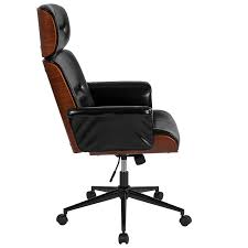 However, a leather office chair does so much more. Contemporary Black Leather High Back Walnut Wood Executive Swivel Ergonomic Office Chair Restaurant Furniture Org
