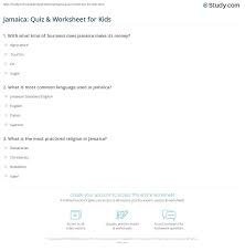 Discover what makes up a typical course of study for 6th grade, including skills needed for science, social studies, language arts, and math. Jamaica Quiz Worksheet For Kids Study Com