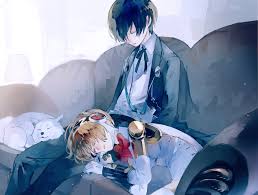 Safebooru 1boy 1girl Aegis Persona Android Animal Black Jacket Black Ribbon Blonde Hair Blue Hair Bow Closed Eyes Collared Sh Persona Persona 3 Aigis Anime