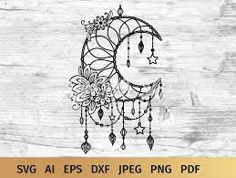 Download Dream Catcher Svg Floral Moon Dreamcatcher Svg Boho Svg Crescent Moon Svg Dreamer Svg Commercial And Personal Use Floral Moon Moon Dreamcatcher Dream Catcher Tattoo Design