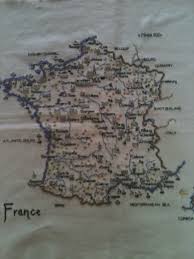 Map Of France Stitched From A Heritage Crafts Cross Stitch Kit Find One Of Holland For Paul Cross Stitch Kit Cross Stitch Embroidery State Crafts