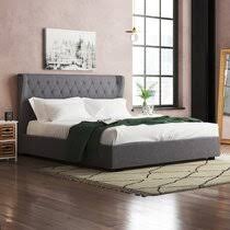Sculpted faux leather platform bed with footboard. Bed With Tv Wayfair Co Uk