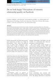 Neuroimaging research has linked those feelings to activation of reward . Pdf Do We Look Happy Perceptions Of Romantic Relationship Quality On Facebook